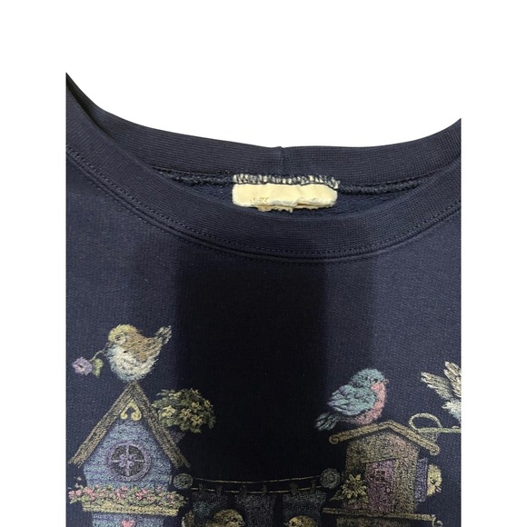 Vintage Navy Blue Birdhouse Graphic Sweatshirt Oversized Crewneck Navy XL - Picture 3 of 9